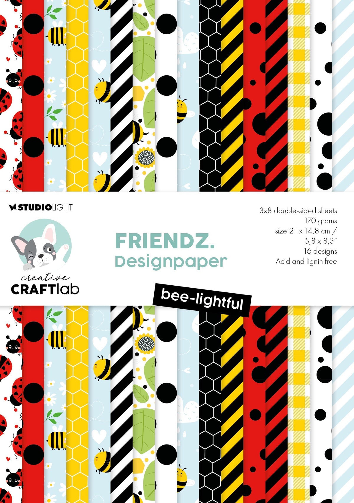 CCL Designer Paper Pad Bee-Lightful Friendz 24 Sheets-1