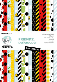 CCL Designer Paper Pad Bee-Lightful Friendz 24 Sheets-1