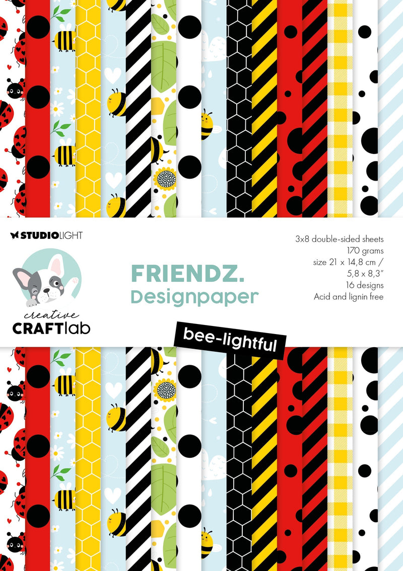 CCL Designer Paper Pad Bee-Lightful Friendz 24 Sheets-1