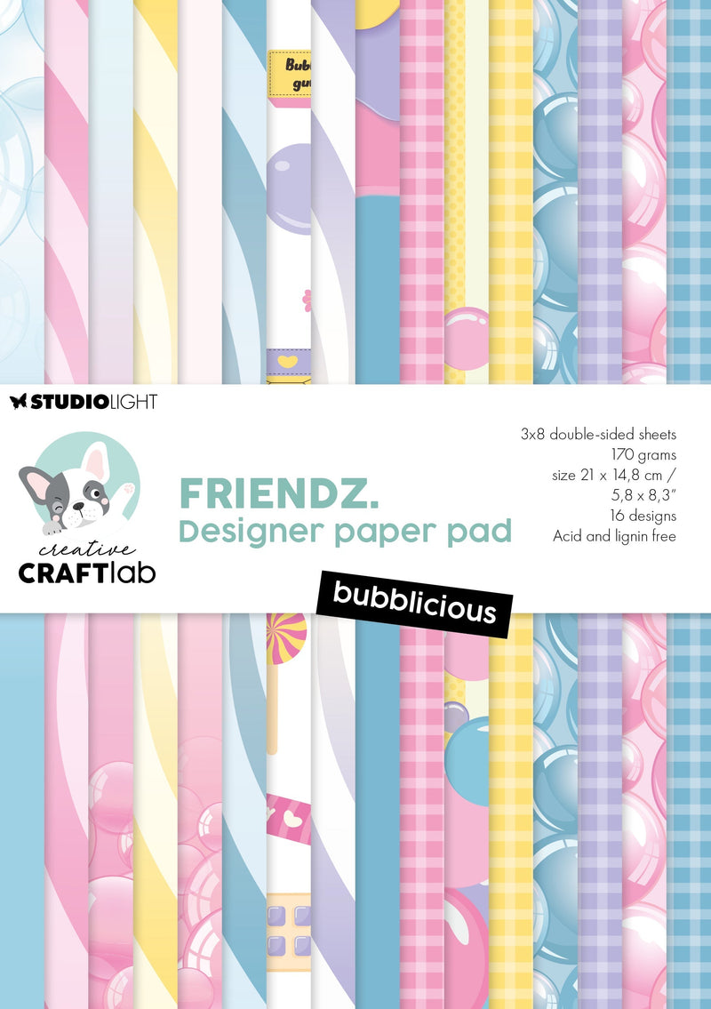CCL Designer Paper Pad Bubblicious Friendz 24 Sheets-1