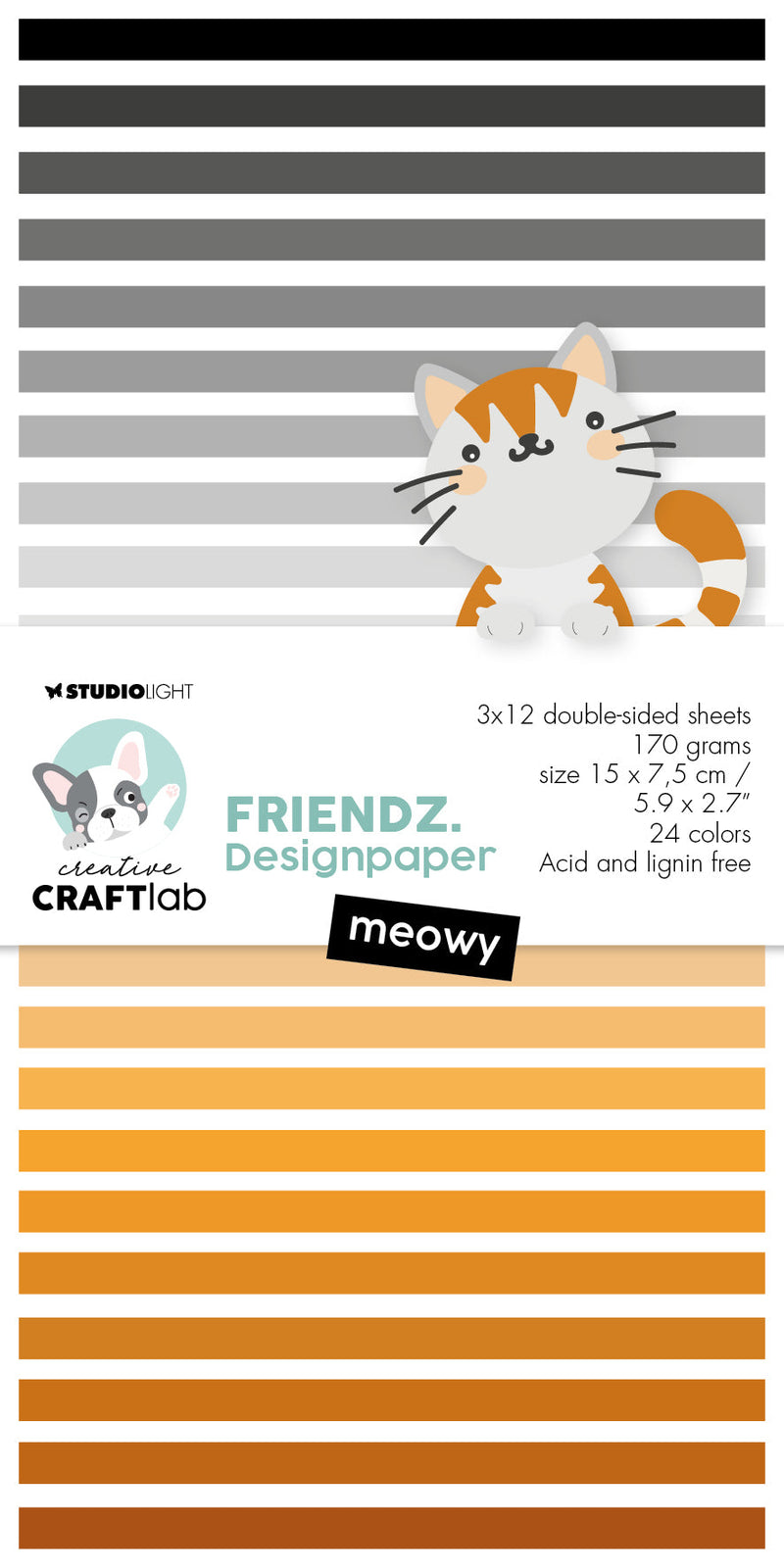 Bloc de papel CCL Meowy Friendz 150x75x9mm 36 hojas n.º 120-1