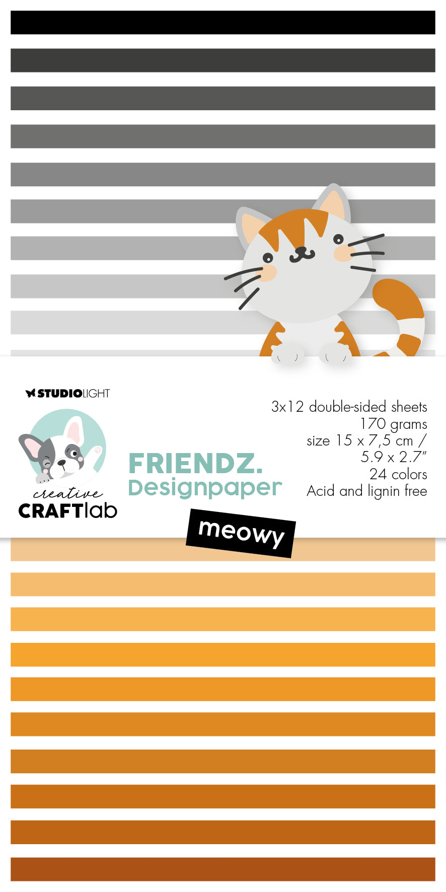 Bloc de papel CCL Meowy Friendz 150x75x9mm 36 hojas n.º 120