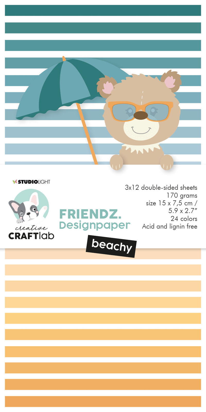 CCL Mini Paper Pad Beachy Friendz 150x75x9mm 24 SH nr.94-1