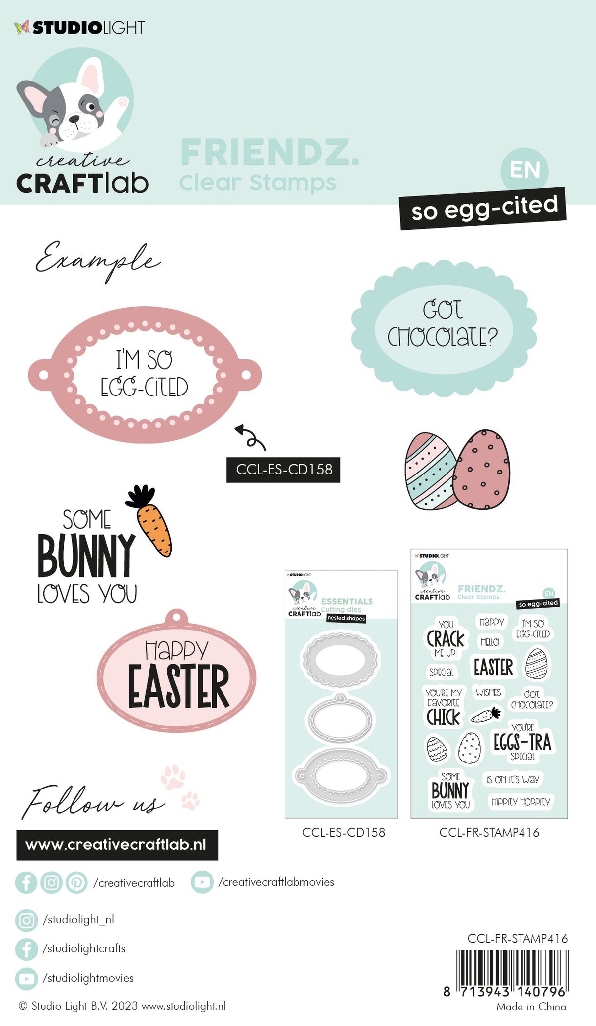 CCL Clear Stamp So Egg-cited Friendz 141x96x3mm 17 PC nr.416-5