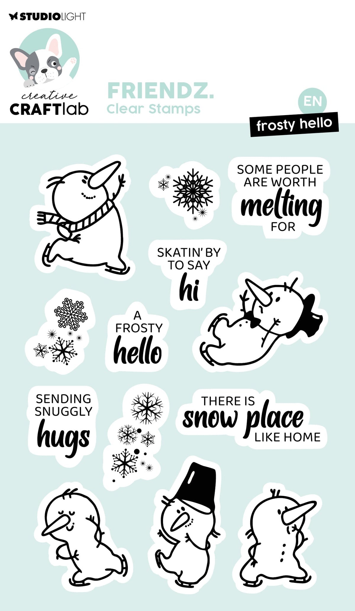 CCL Sello Transparente Frosty Hello Friendz 210x148mm 13 piezas n.º 570-1