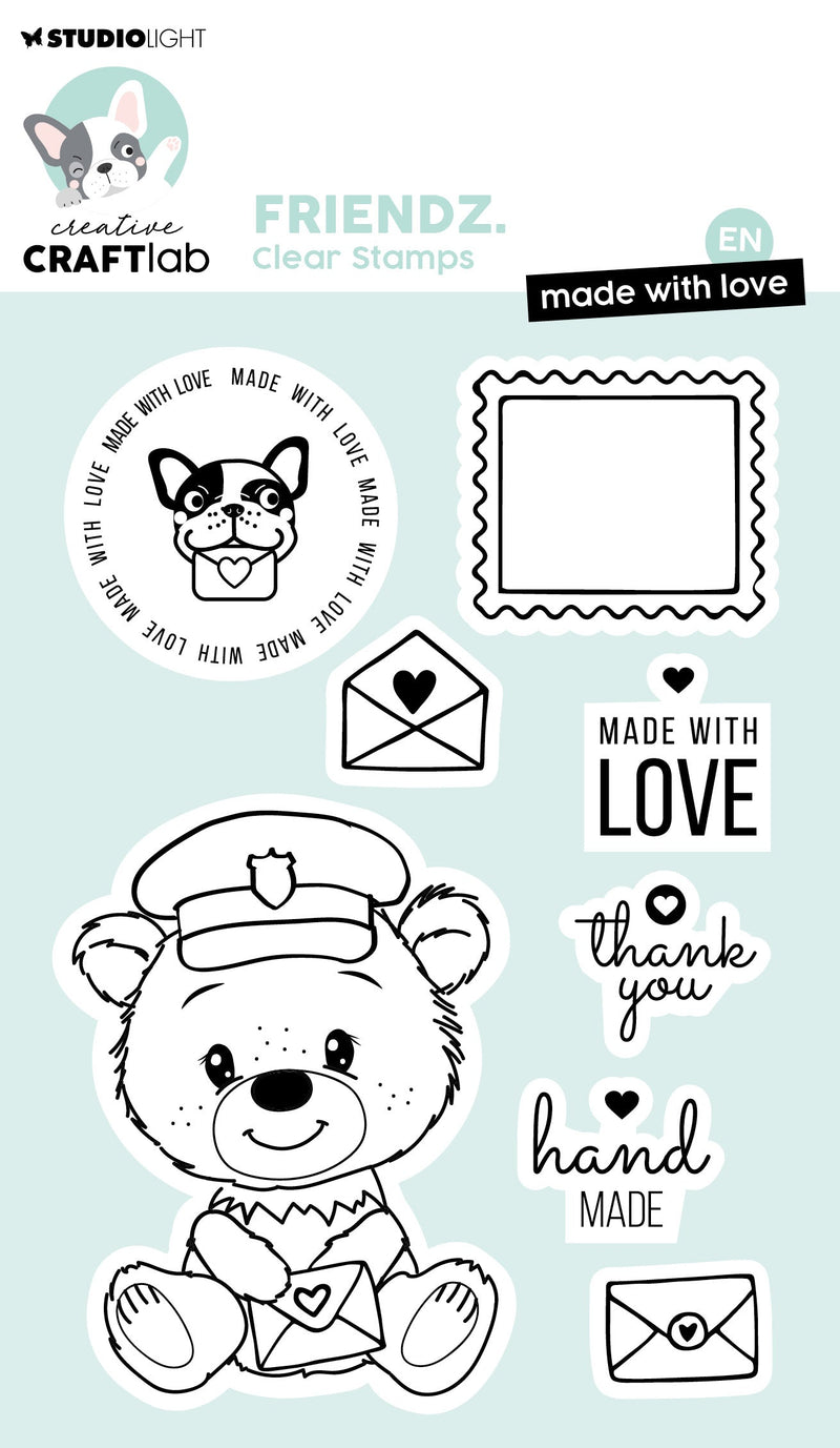 CCL Clear Stamp Made With Love Friendz 8 PC-1
