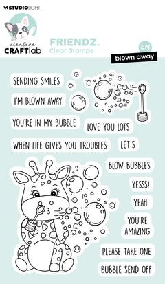 CCL Clear Stamp Blown Away Friendz 17 Pieces-1