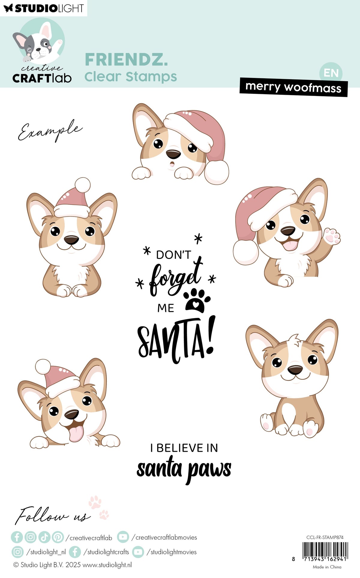 CCL Clear Stamps Merry Woofmass Friendz 21 Pieces-2