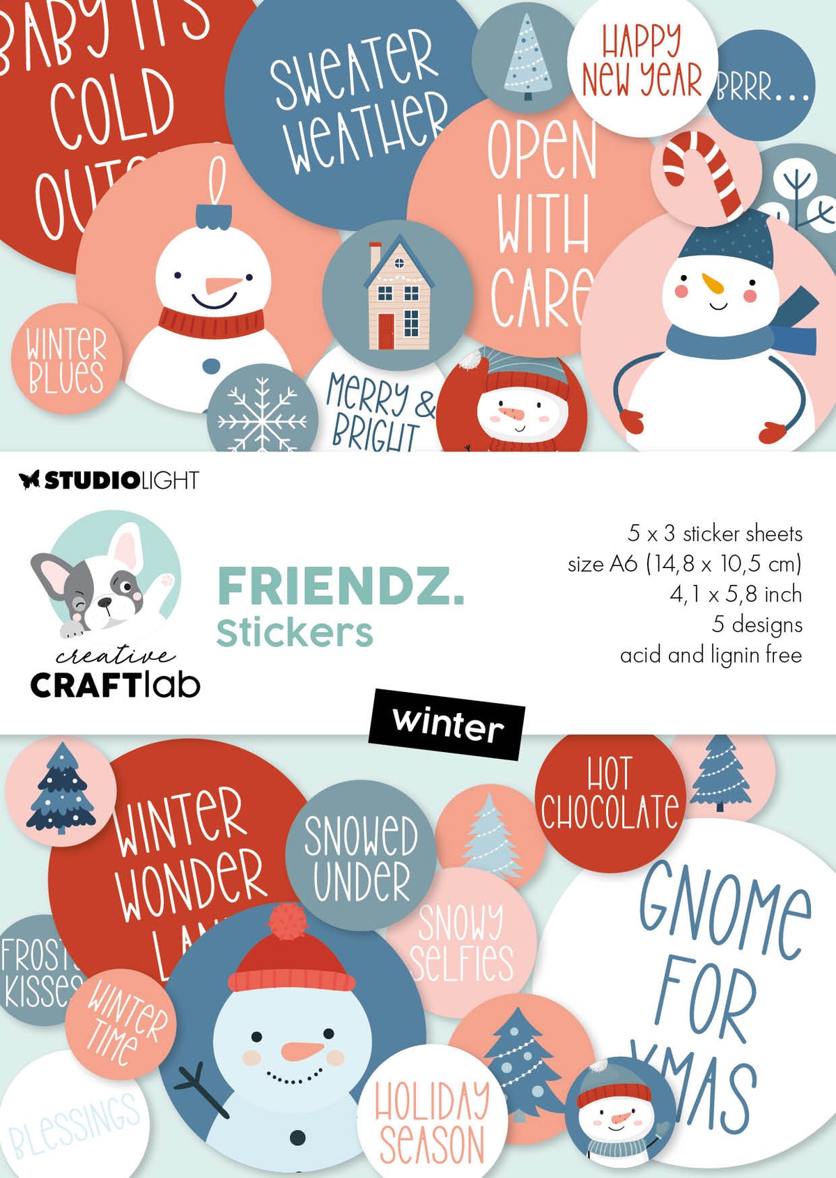 CCL Sticker Paper Pad Winter Friendz 105x148x3mm 15 Sheets-1