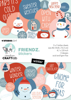 CCL Sticker Paper Pad Winter Friendz 105x148x3mm 15 Sheets-1
