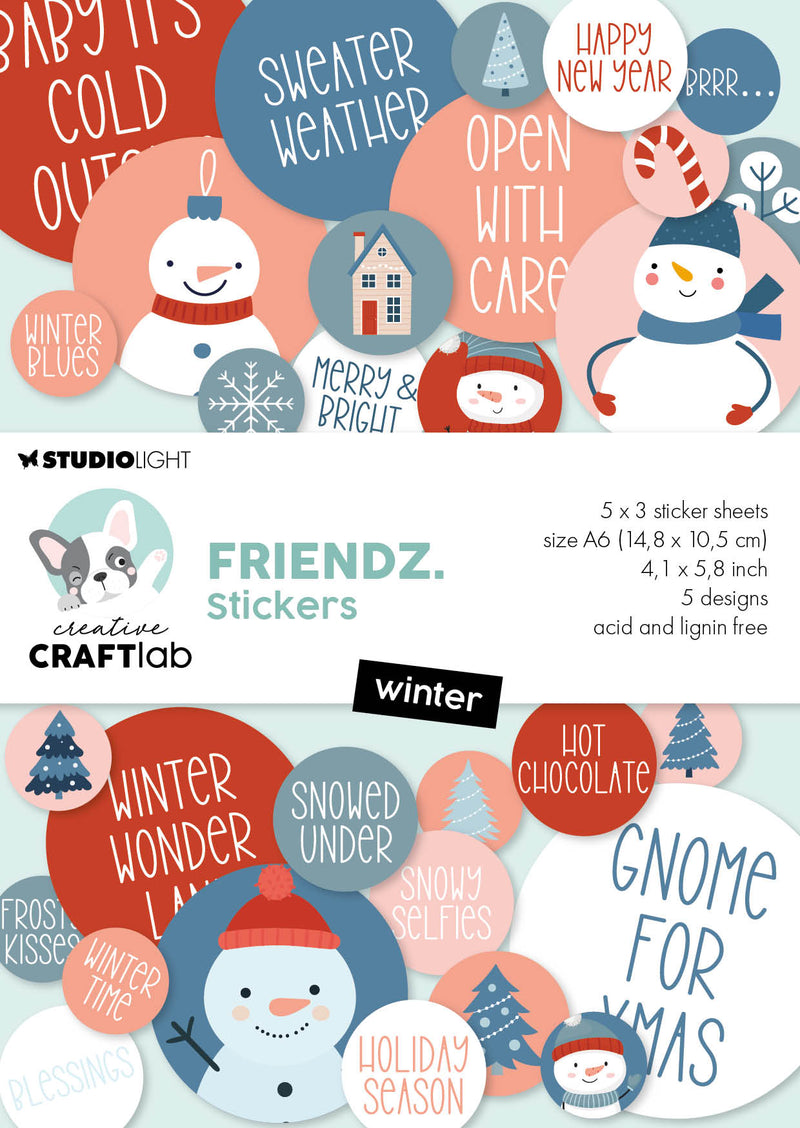 CCL Sticker Paper Pad Winter Friendz 105x148x3mm 15 Sheets-1