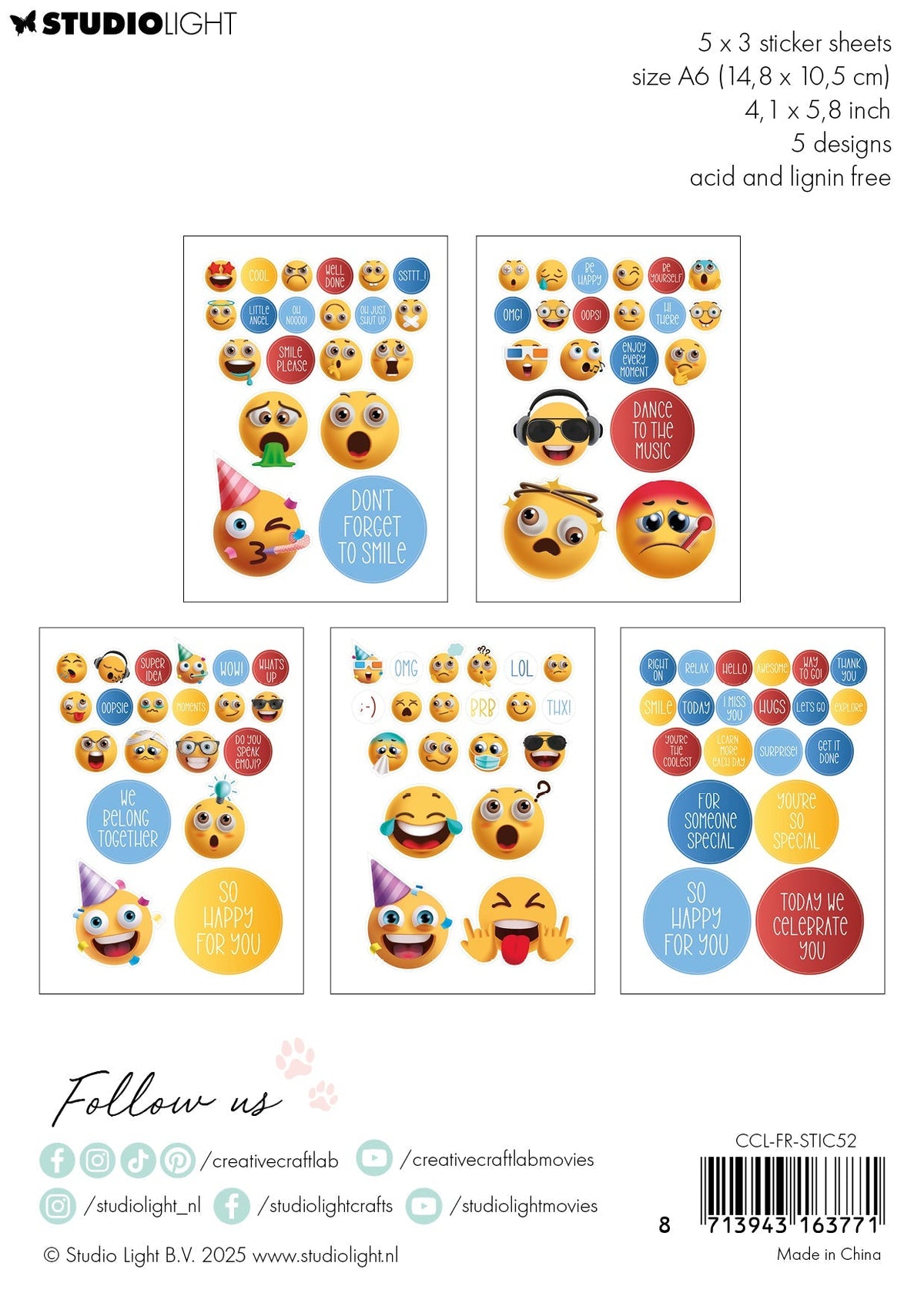 CCL Stickers Smile Please Friendz 15 Sheets-2