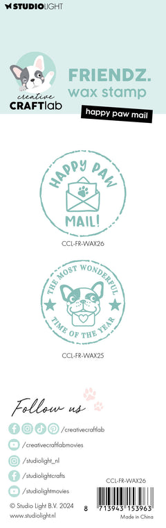 CCL Wax Stamp With Handle Happy Paw Mail Friendz 2 PC-3