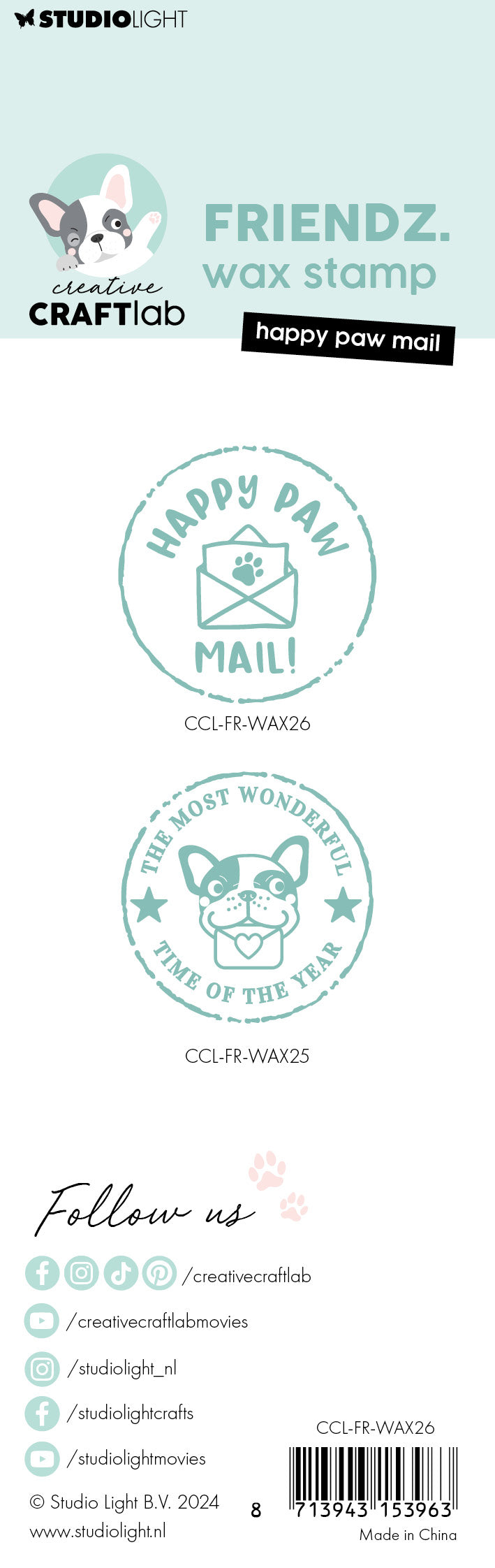 CCL Wax Stamp With Handle Happy Paw Mail Friendz 2 PC-3