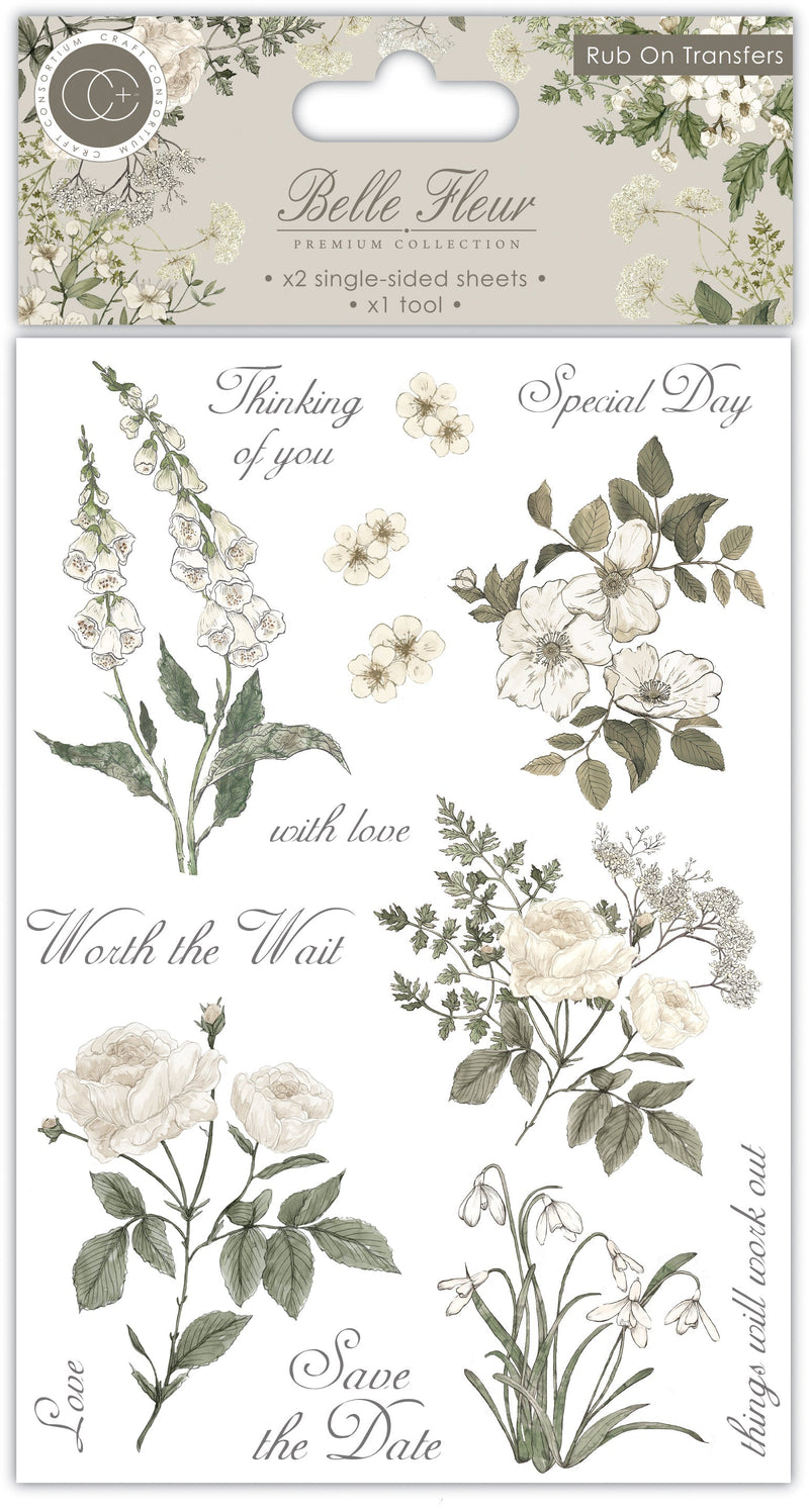 Craft Consortium Belle Fleur - Rub On Transfers-1