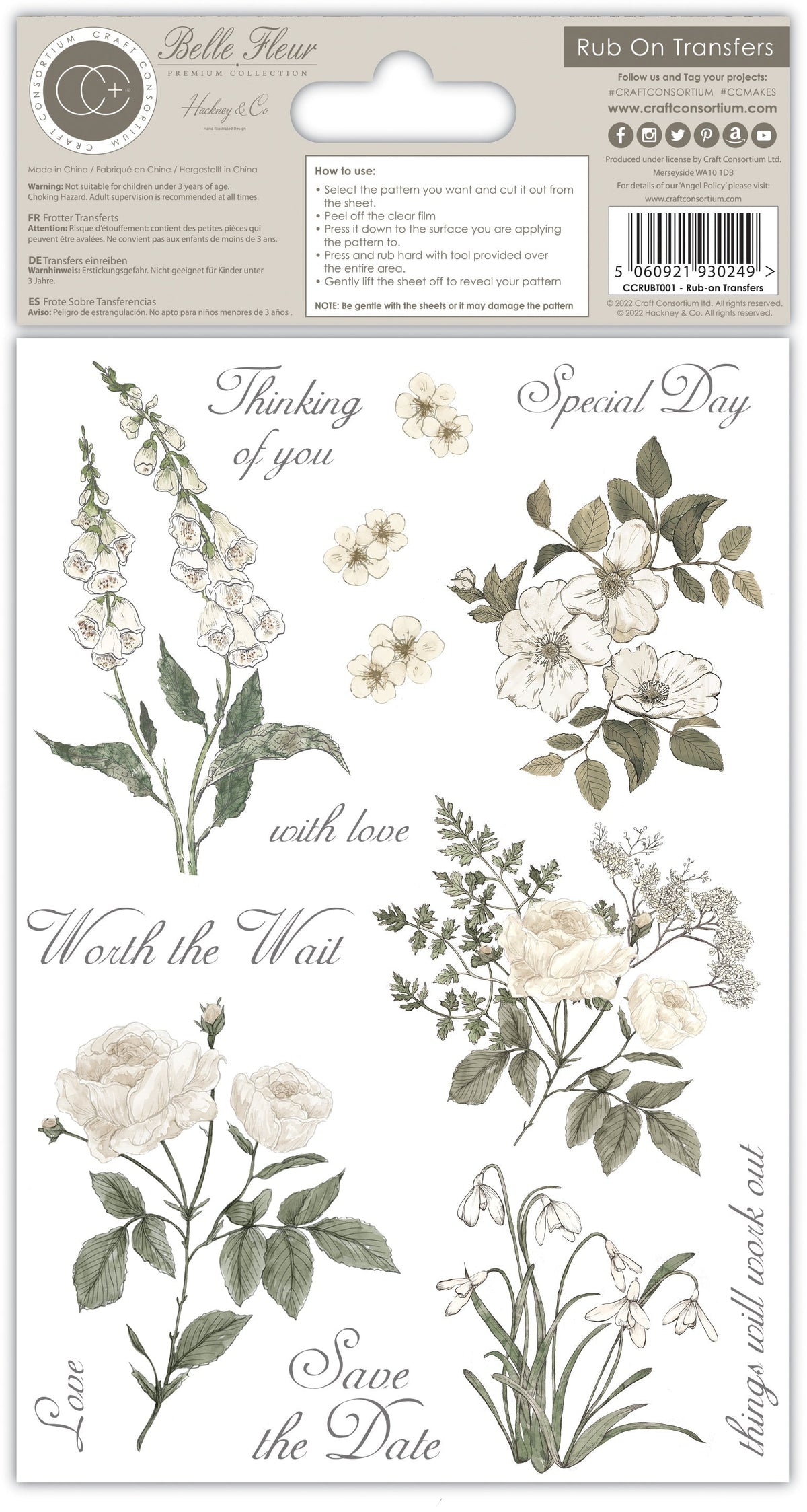 Craft Consortium Belle Fleur - Rub On Transfers-4