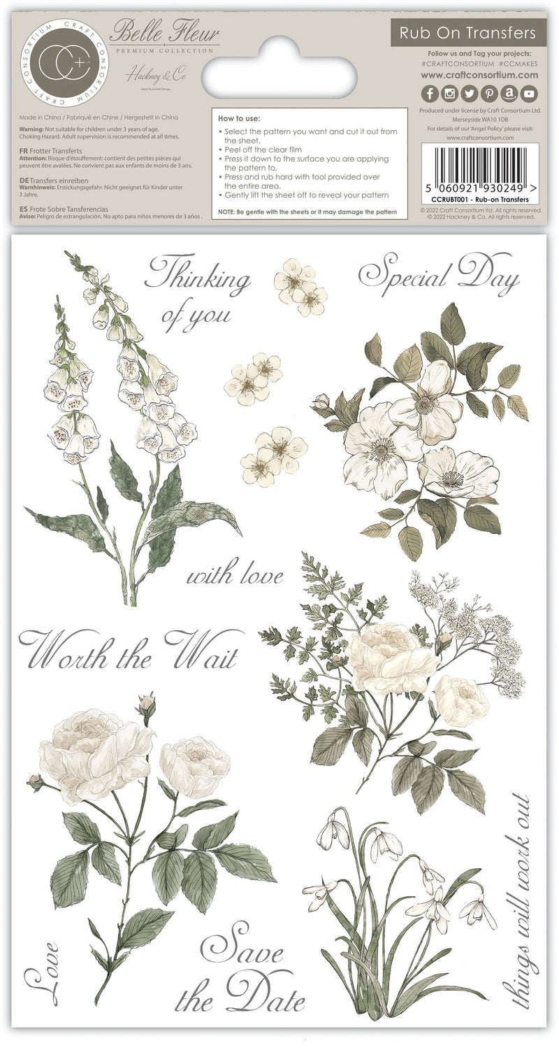 Craft Consortium Belle Fleur - Rub On Transfers-4