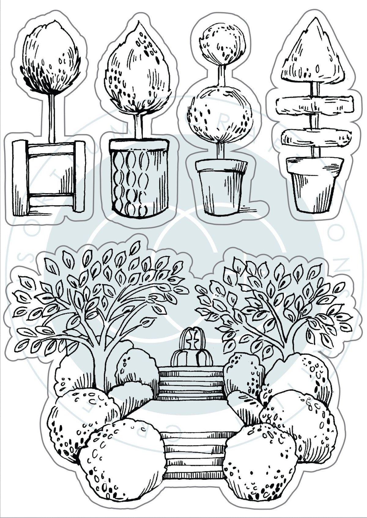 Secret Garden - Stamp Set - Topiary-2