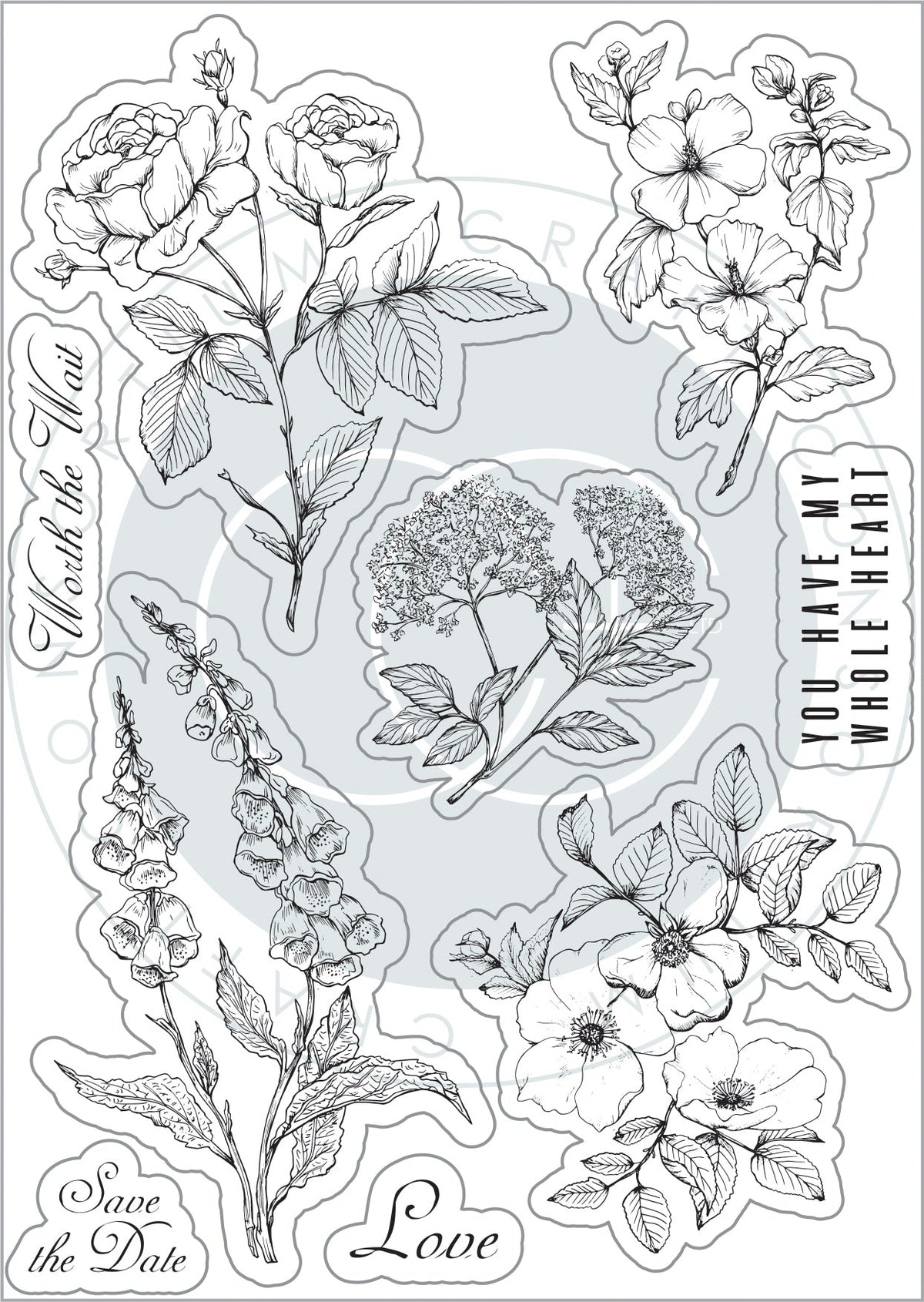 Craft Consortium Belle Fleur - Stamp Set-3