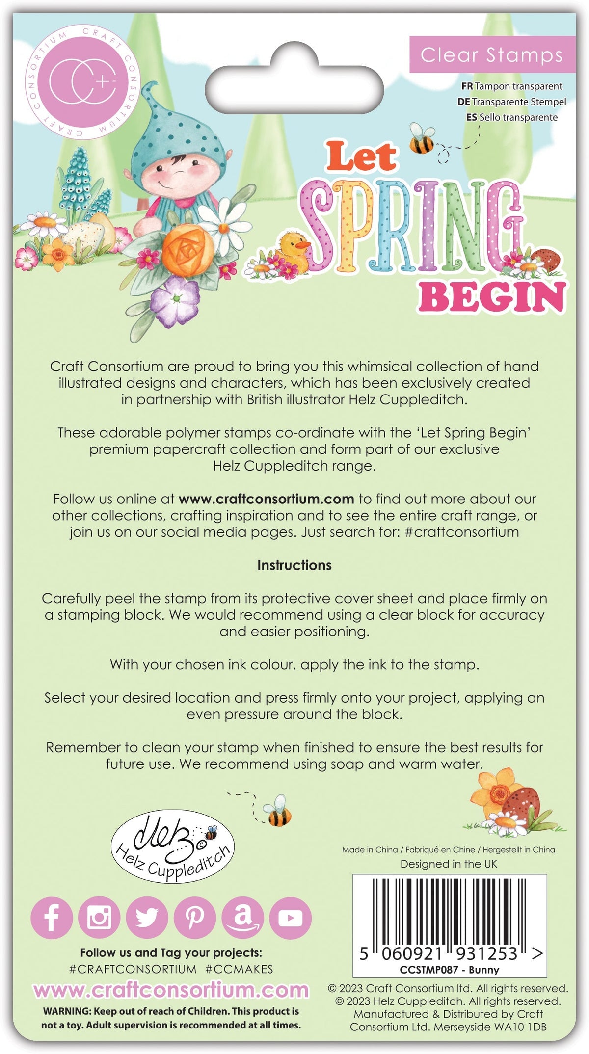 Craft Consortium Let Spring Begin - Stamp Set - Bunny-6