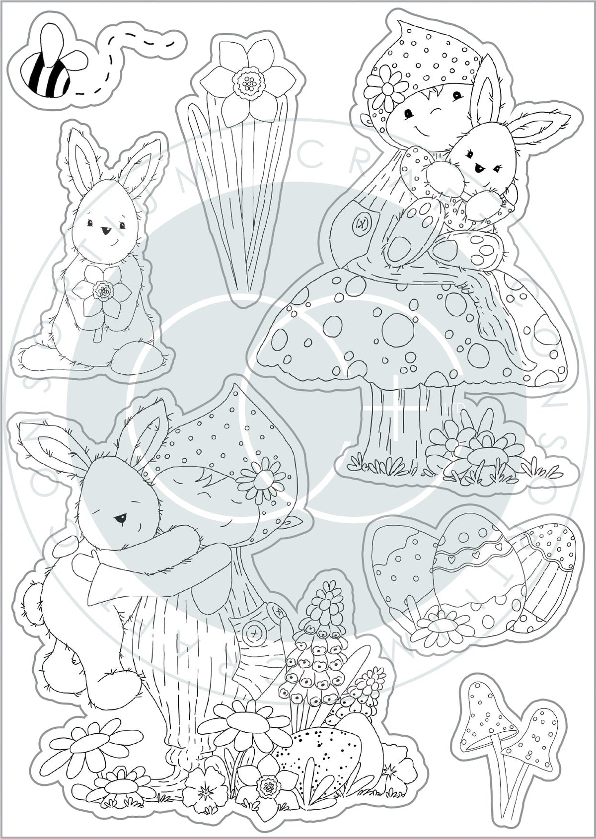 Craft Consortium Let Spring Begin - Stamp Set - Bunny-3