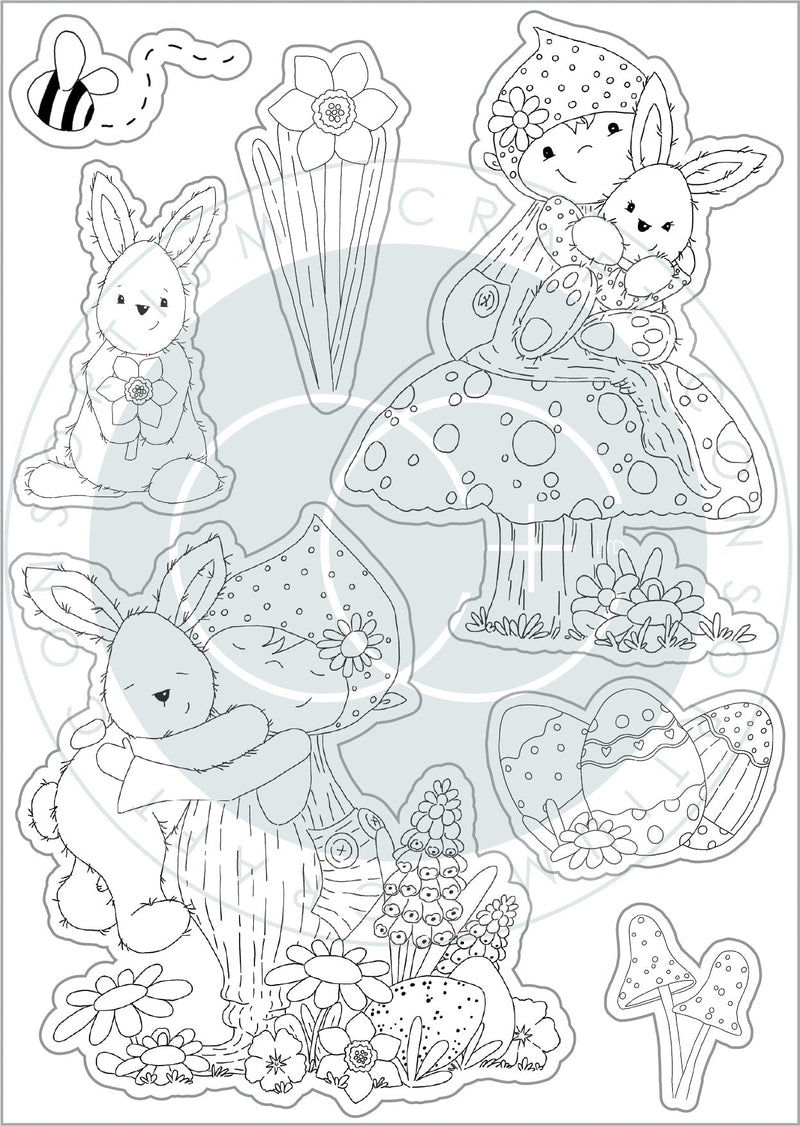 Craft Consortium Let Spring Begin - Stamp Set - Bunny-3