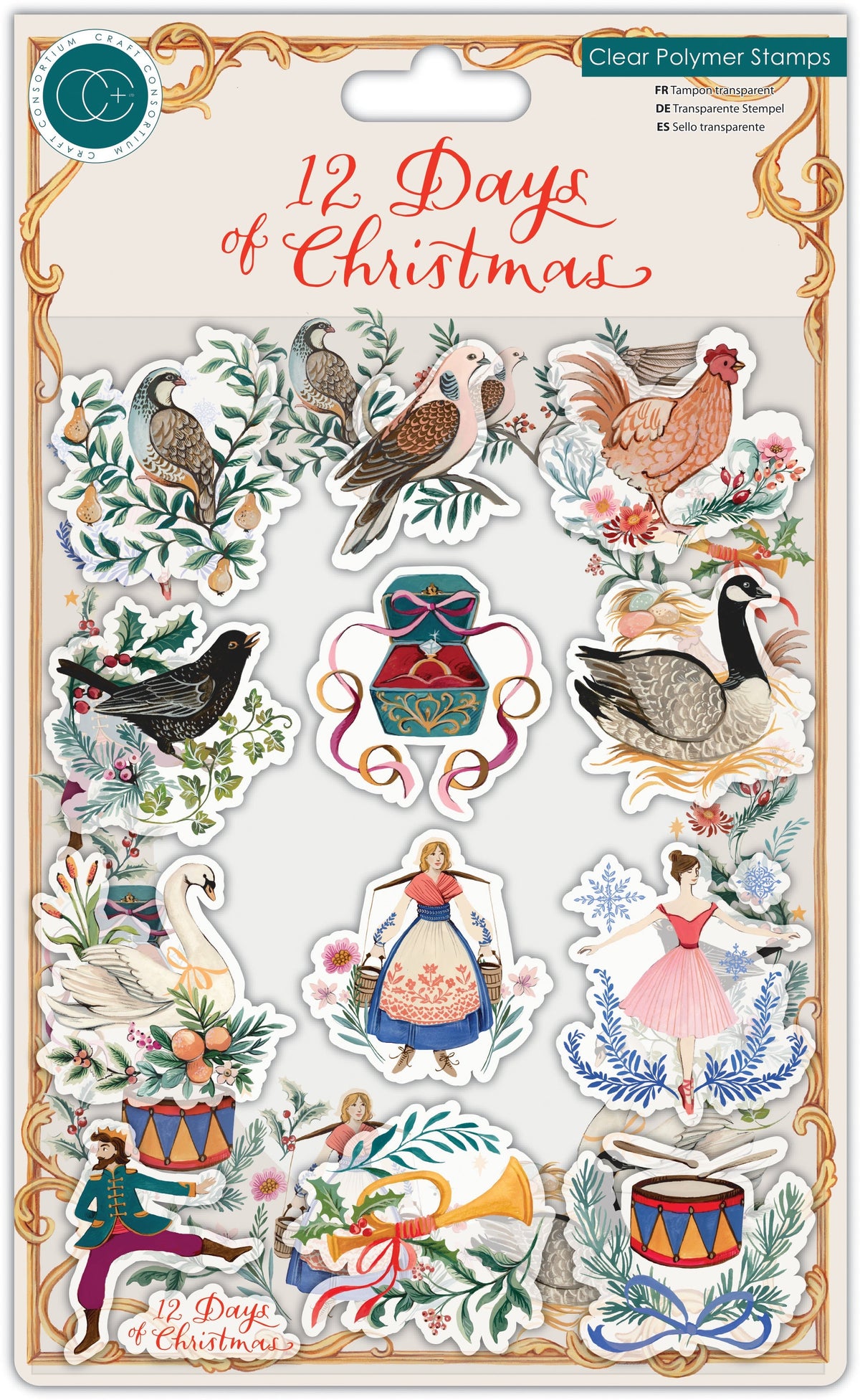 Craft Consortium 12 Days Of Christmas - Set de Tampons 6x8-1