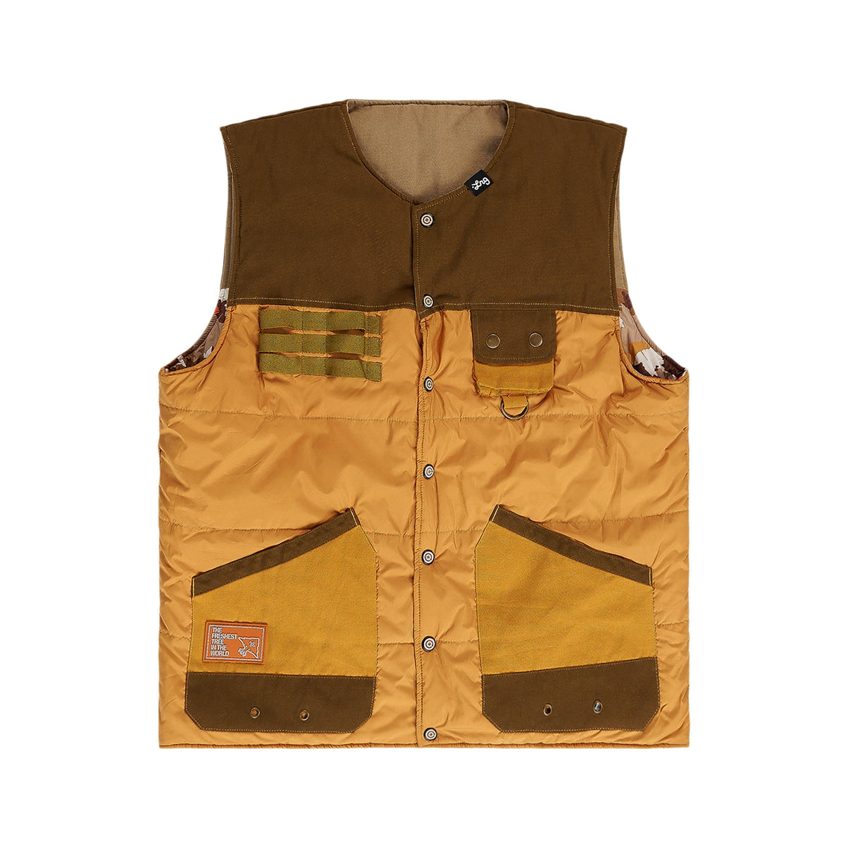 LRG 'The Fresh Outdoors' Reversible Vest - Brown Maple Leaf Camo-2