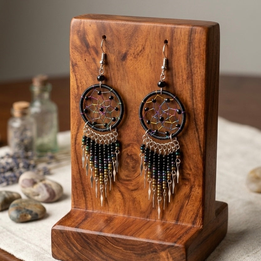 Black/Gold/Dreamcatcher Dangles-1
