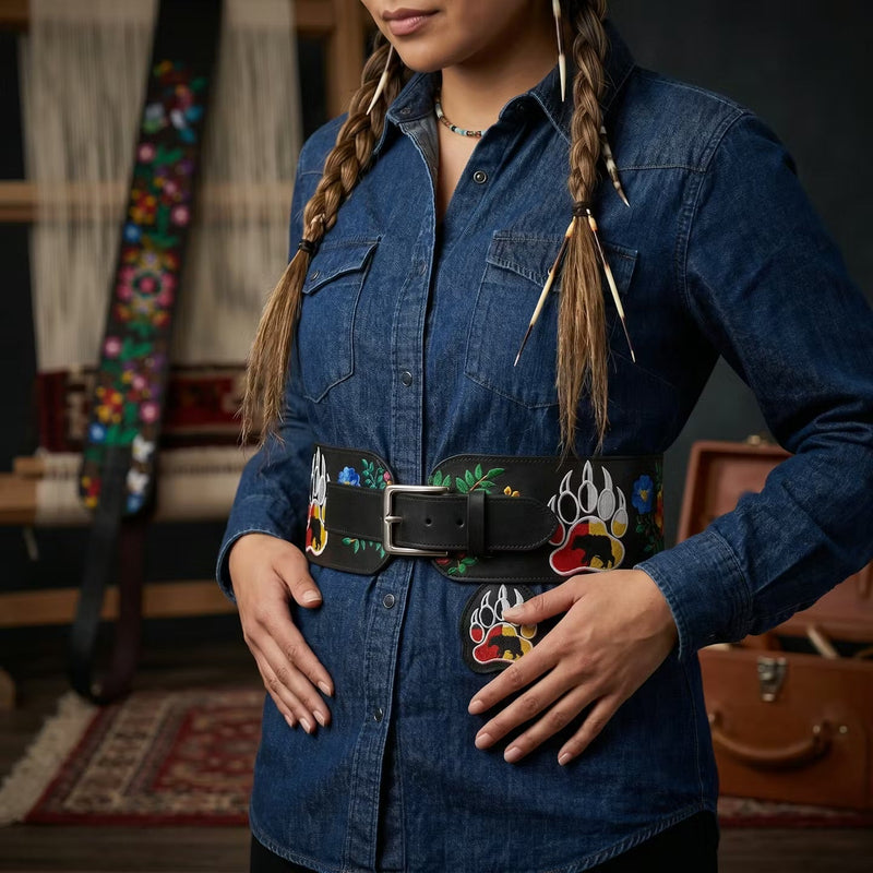 Heritage Leather Regalia Belt (Bear Paw)-3