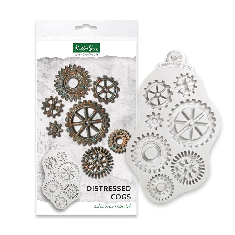 Distressed Cogs Silicone Mould-2