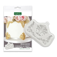 Rococo Corners & Crest Silicone Mould-2