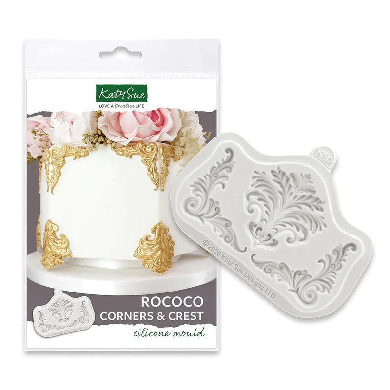 Rococo Corners & Crest Silicone Mould-2