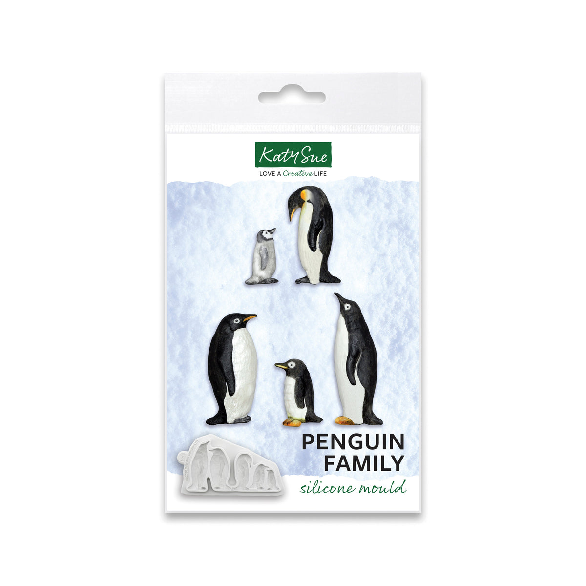 Molde de silicona de familia de pingüinos-1