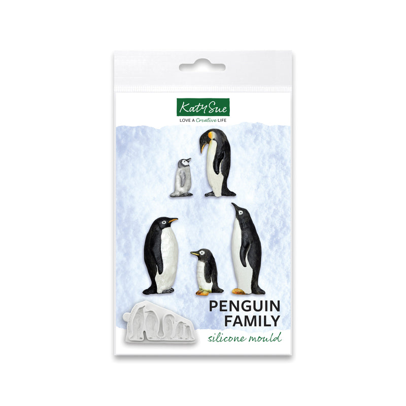 Molde de silicona de familia de pingüinos-1