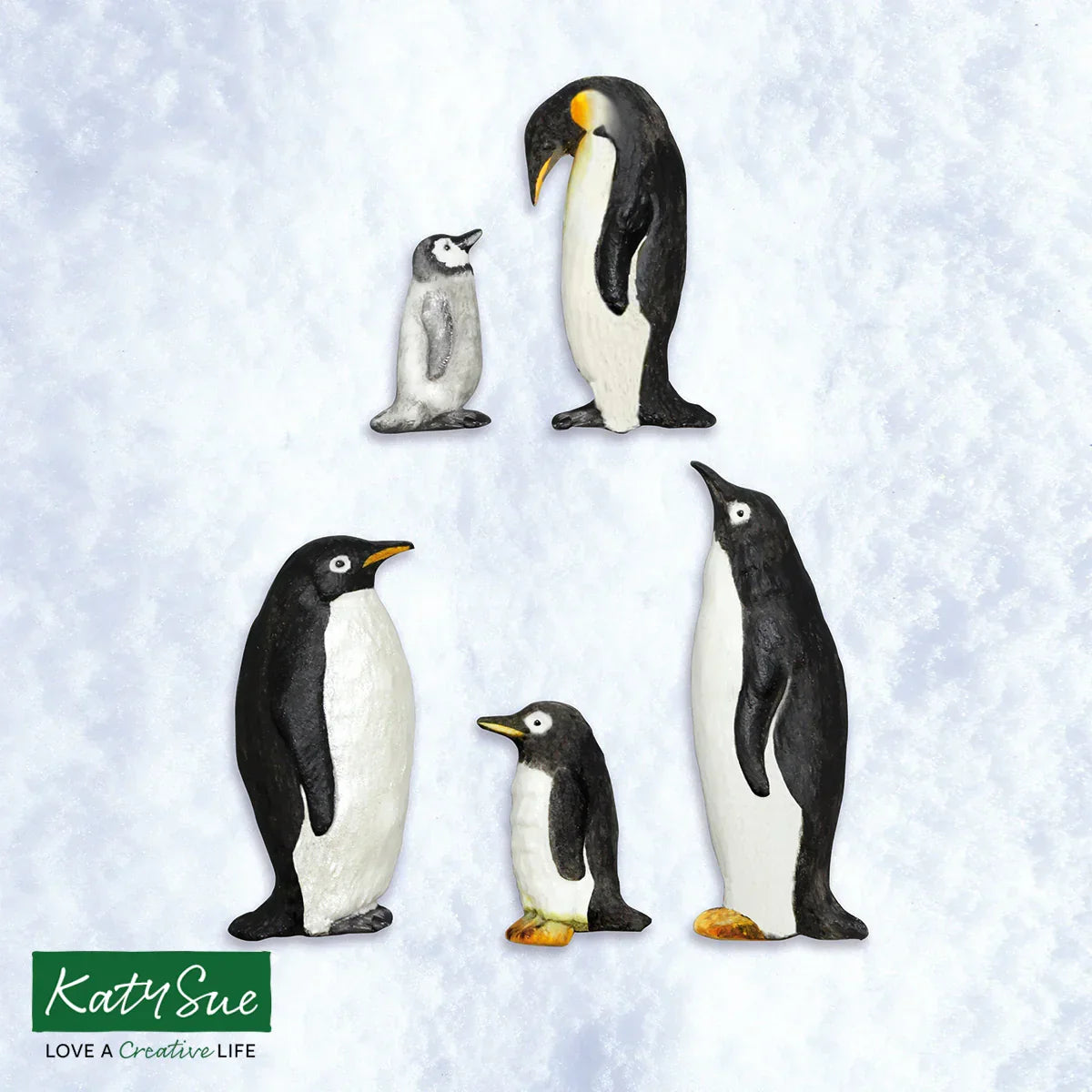 Molde de silicona de familia de pingüinos-4