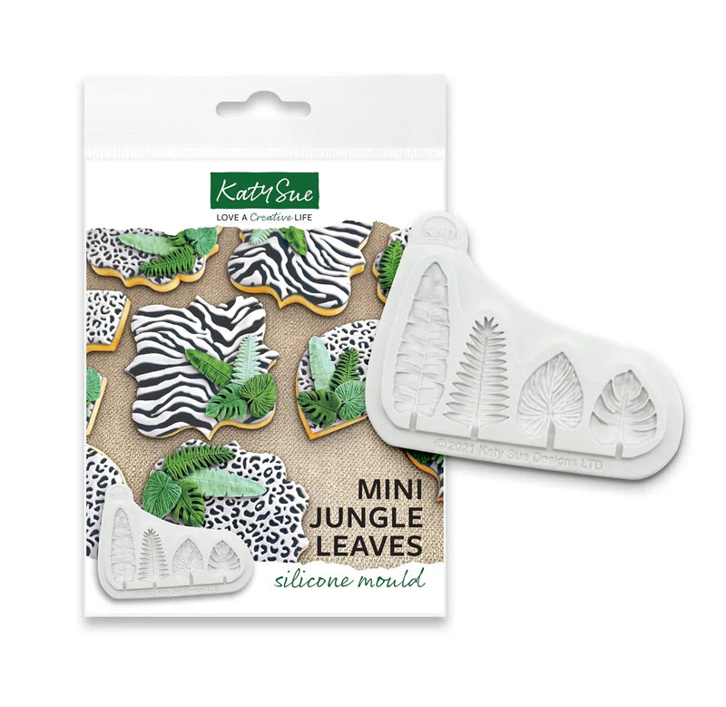 Molde de silicona con hojas de selva mini-2
