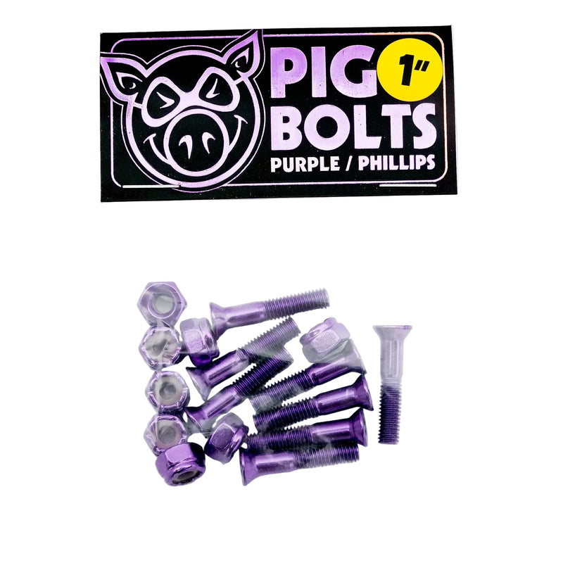 Pig Wheels Phillips Hardware - Anodized Purple (1")-1