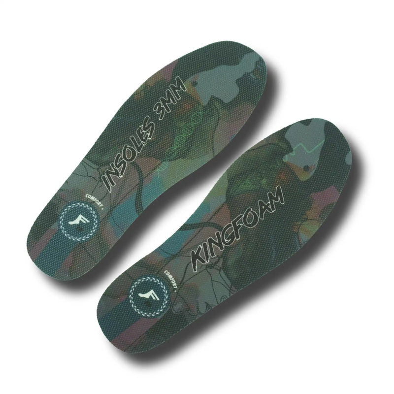 FP Insoles 'Kingfoam Flat' Insoles - Black Camo/White (3MM)-1