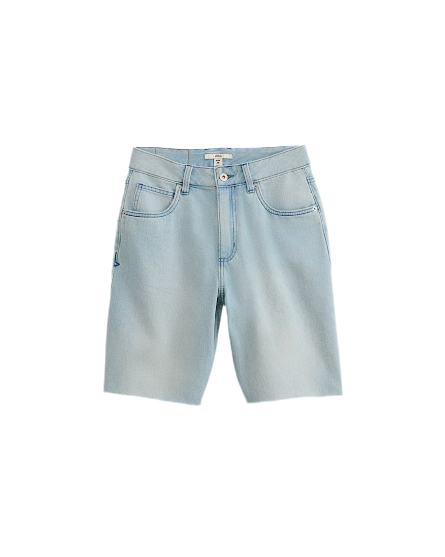 Vans 'Sirelle Cut Off 9' Baggy Short Jeans - Light Stonewash Blue-1