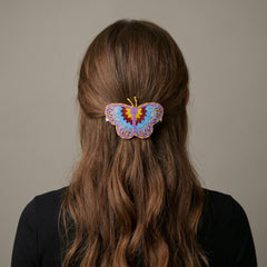 Yellow Butterfly Beaded Barrette-3