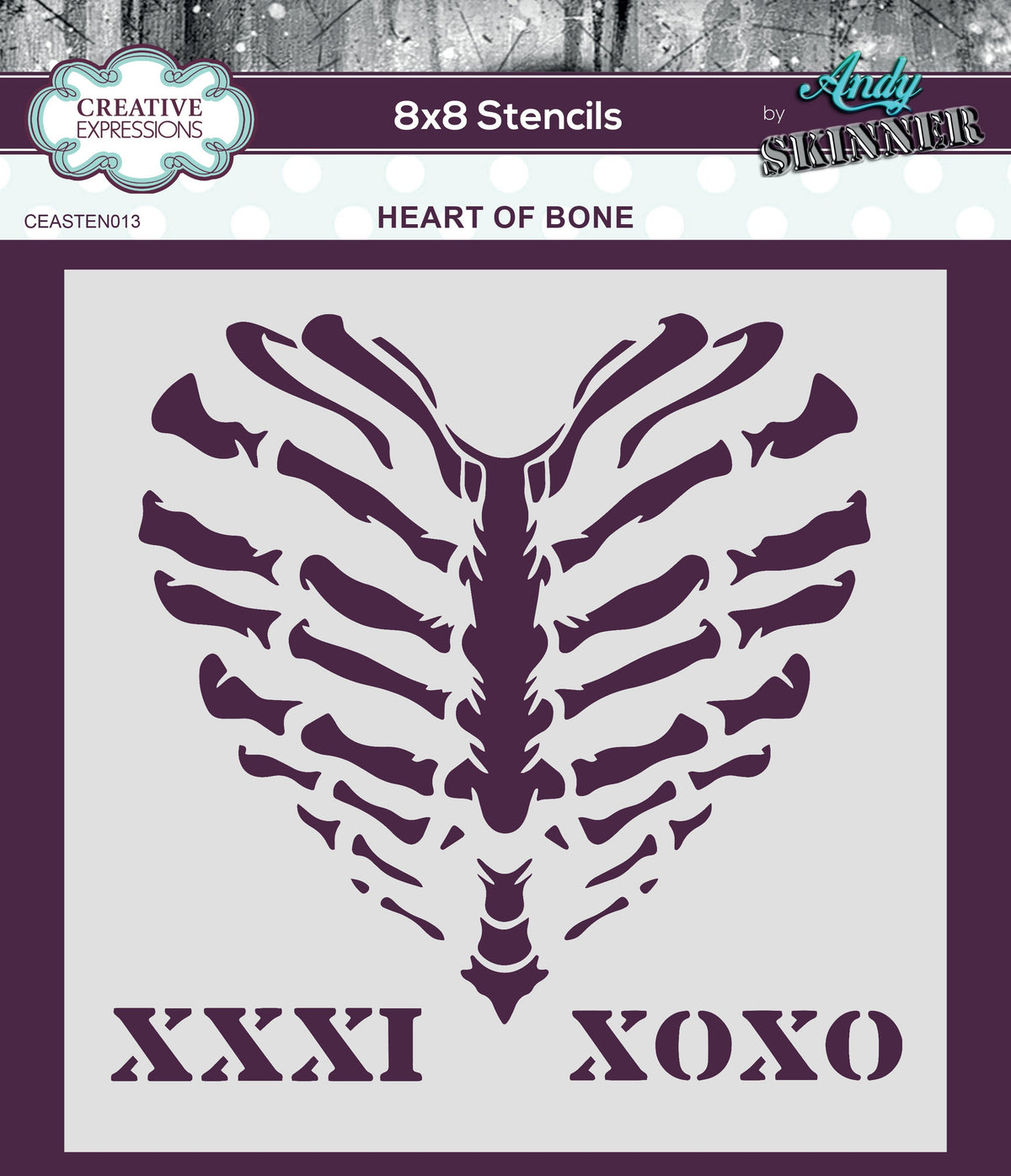 Creative Expressions Andy Skinner Heart Of Bone 8 in x 8 in Stencil-1