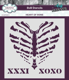 Creative Expressions Andy Skinner Heart Of Bone 8 in x 8 in Stencil-1