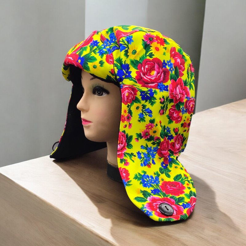 Yellow Kookum Hat with Drop-Down Ears-4
