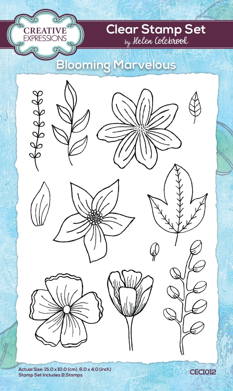 Creative Expressions Helen Colebrook Blooming Marvelous 6 in x 4 in Clear Stamp Set-1