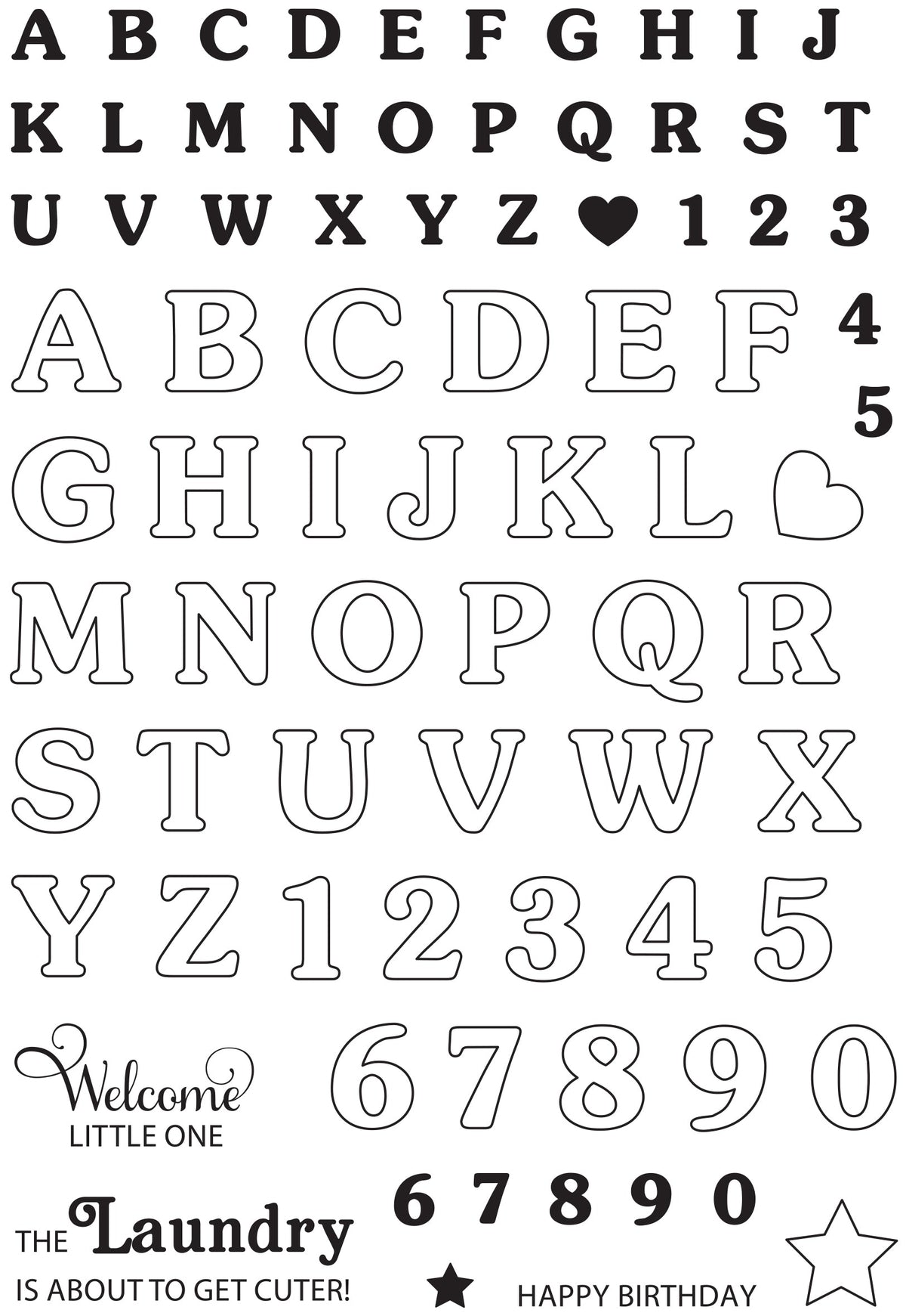 Creative Expressions Sue Wilson Mini Bunting Alphabet 6 in x 8 in Clear Stamp Set-3