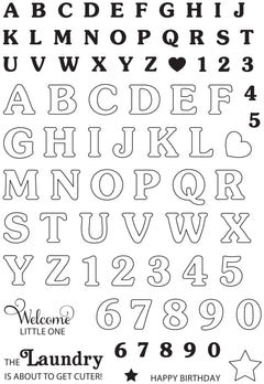 Creative Expressions Sue Wilson Mini Bunting Alphabet 6 in x 8 in Clear Stamp Set-3
