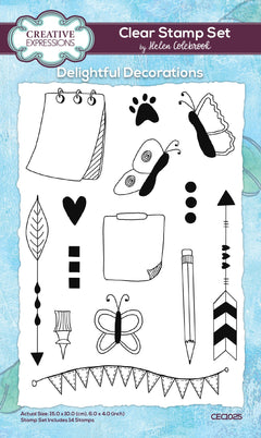 Creative Expressions Helen Colebrook Delightful Decorations 6 in x 4 in Clear Stamp Set-1