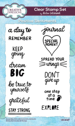 Creative Expressions Helen Colebrook Positive Sentiments 6 in x 4 in Clear Stamp Set-1