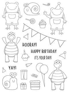 Creative Expressions Jane's Doodles It's Your Day Lot de tampons transparents 6 x 8 po-13